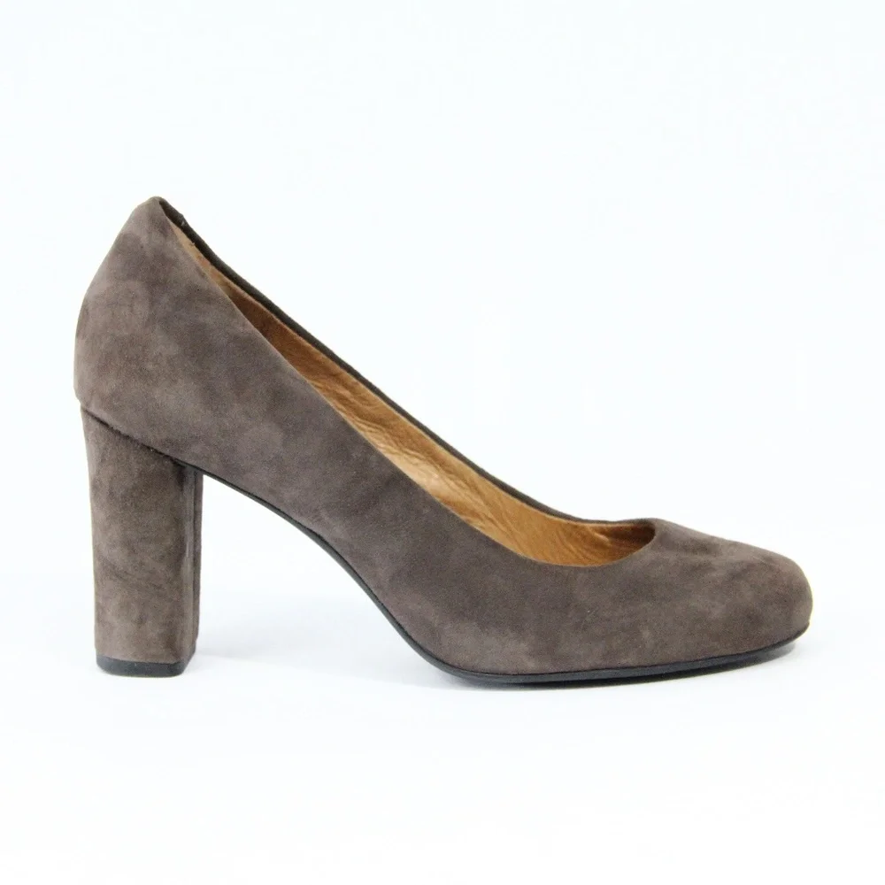 Clarks Brown Suede Pumps Women Heels - Picture 3 of 7
